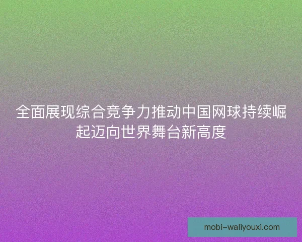 全面展现综合竞争力推动中国网球持续崛起迈向世界舞台新高度 全面展现综合竞争力推动中国网球持续崛起迈向世界舞台新高度