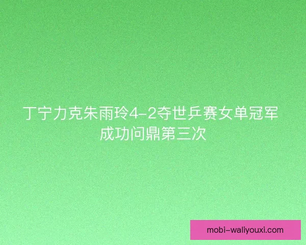 丁宁力克朱雨玲4-2夺世乒赛女单冠军 成功问鼎第三次